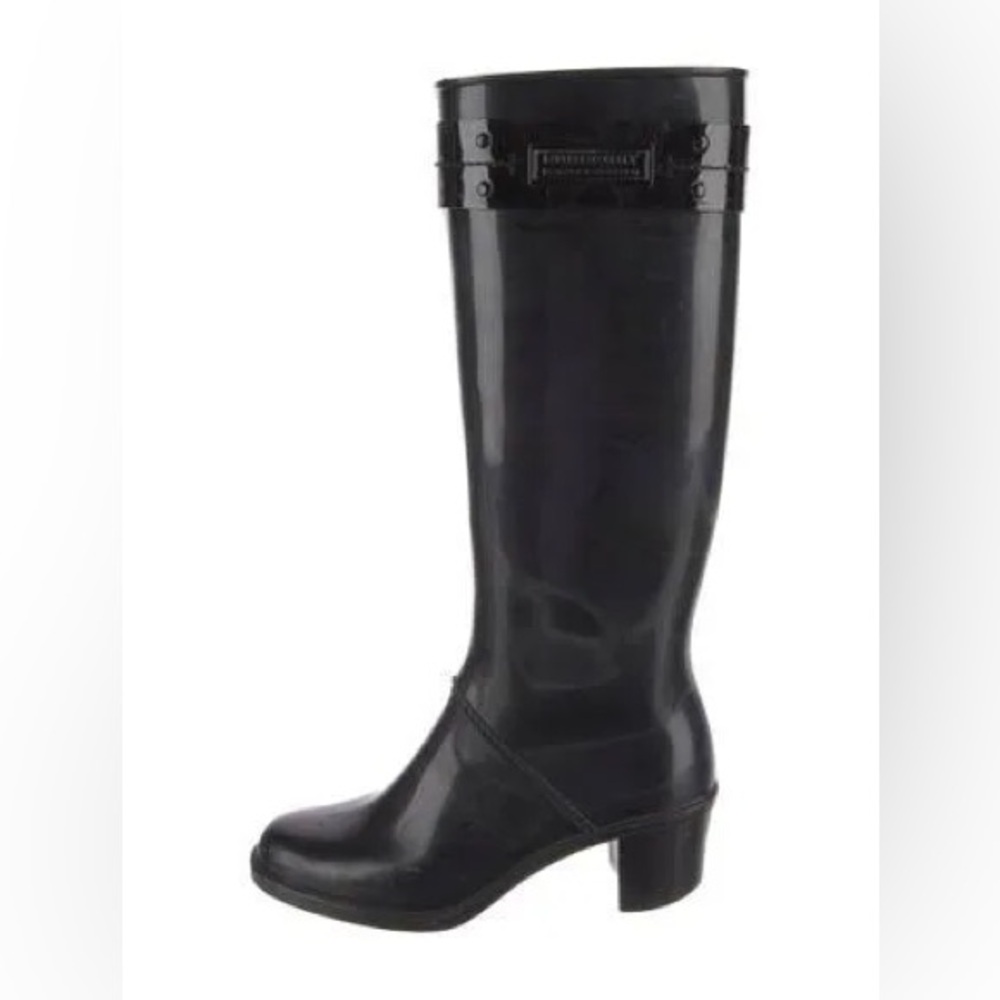 Burberry Black High Heel Rain Boots